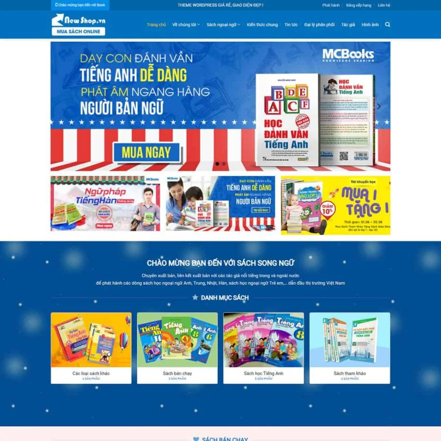 Theme WordPress Shop bán sách, ebook giá rẻ Theme WordPress Shop bán sách, ebook giá rẻ