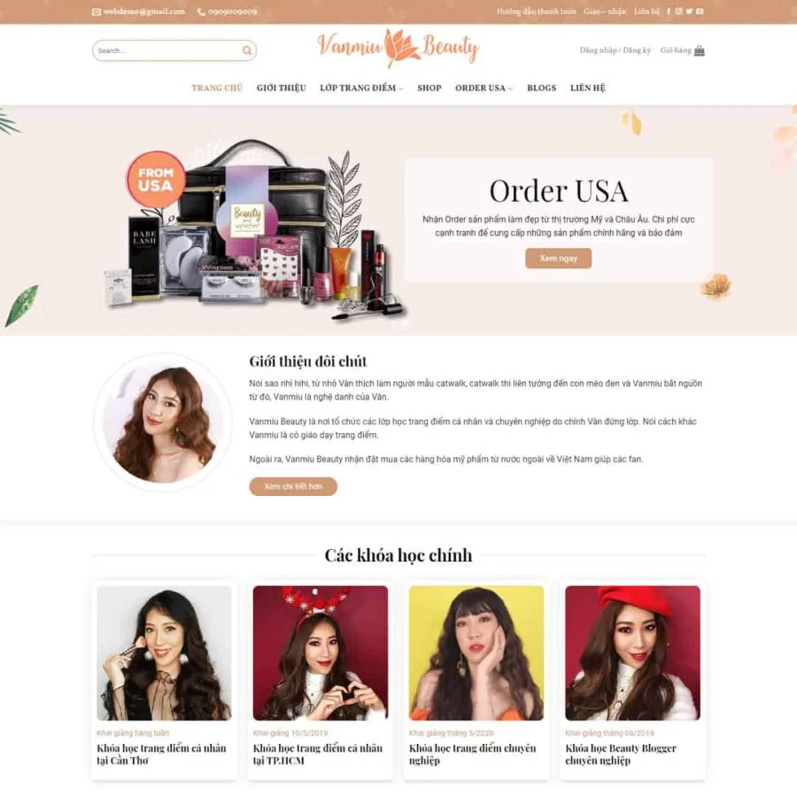 Theme WordPress khóa học dạy trang điểm giá rẻ Theme WordPress khóa học dạy trang điểm giá rẻ