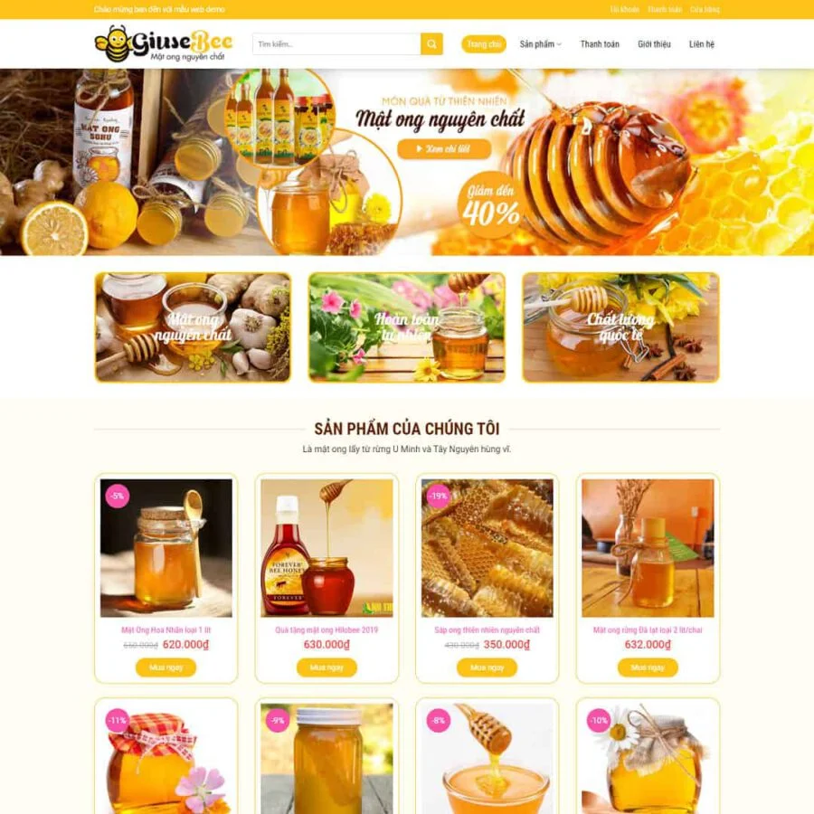 Theme WordPress bán mật ong 01 giá rẻ Theme WordPress bán mật ong 01 giá rẻ