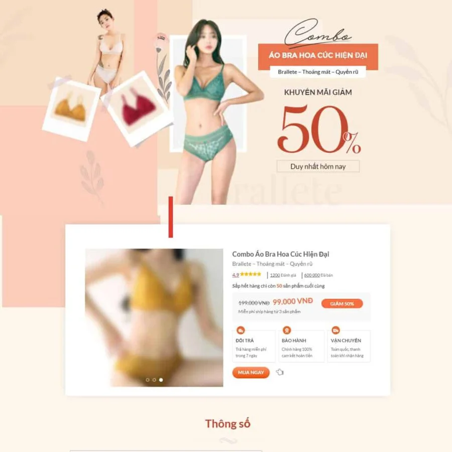 Theme WordPress Landing page bán hàng nội y giá rẻ Theme WordPress Landing page bán hàng nội y giá rẻ