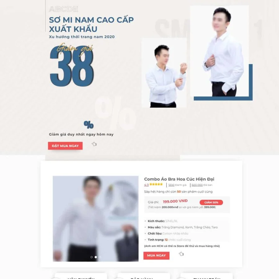 Theme WordPress landing page bán áo sơ mi giá rẻ Theme WordPress landing page bán áo sơ mi giá rẻ