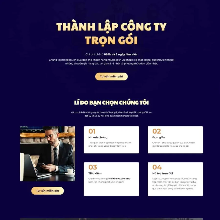 Theme WordPress landing page dịch vụ thành lập công ty, doanh nghiệp giá rẻ Theme WordPress landing page dịch vụ thành lập công ty, doanh nghiệp giá rẻ