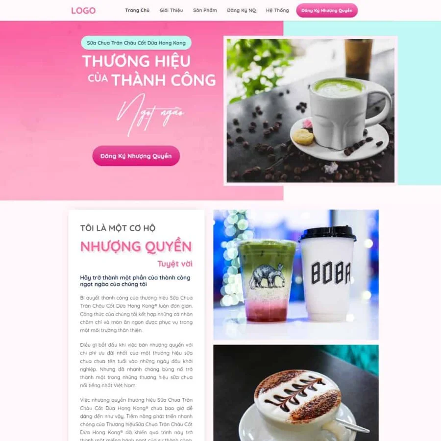 Theme WordPress Landing page nhượng quyền trà sữa giá rẻ Theme WordPress Landing page nhượng quyền trà sữa giá rẻ
