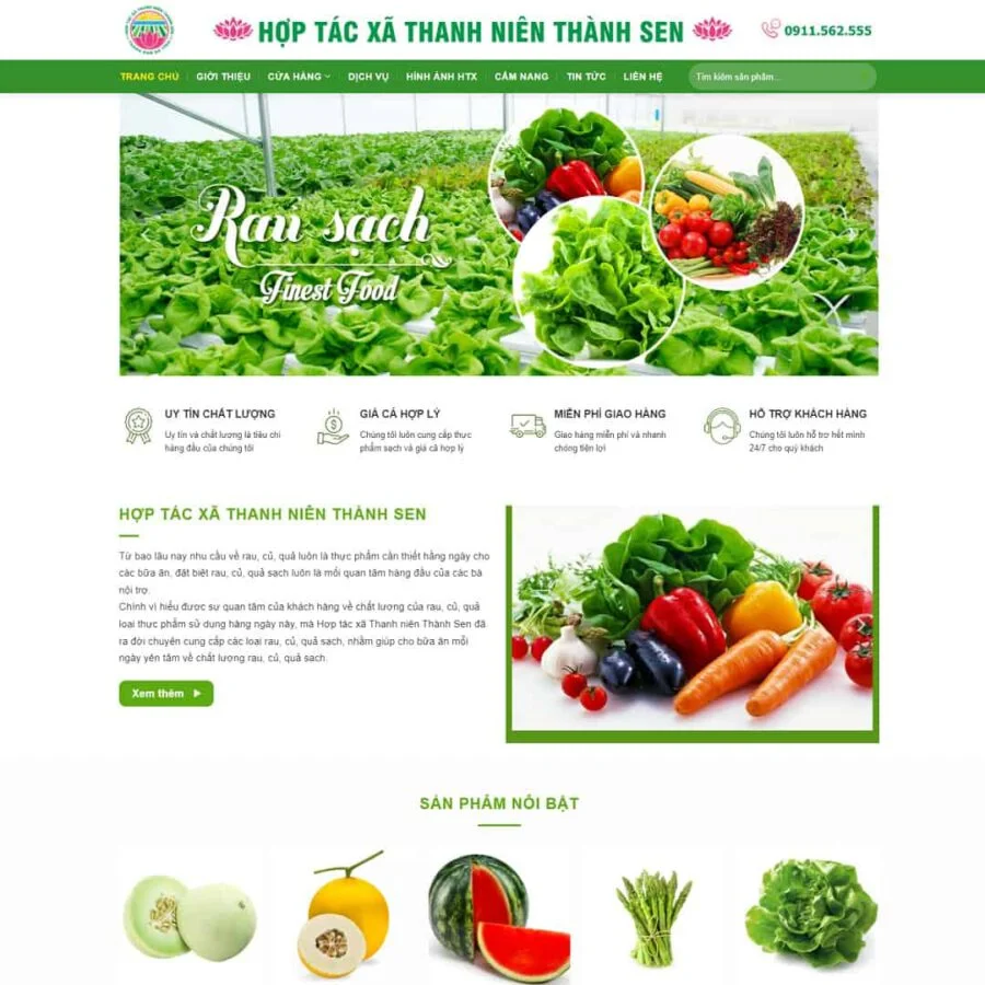 Theme WordPress hợp tác xã nông sản, rau sạch giá rẻ Theme WordPress hợp tác xã nông sản, rau sạch giá rẻ