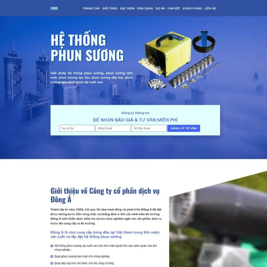 Theme WordPress landing page máy phun sương giá rẻ Theme WordPress landing page máy phun sương giá rẻ