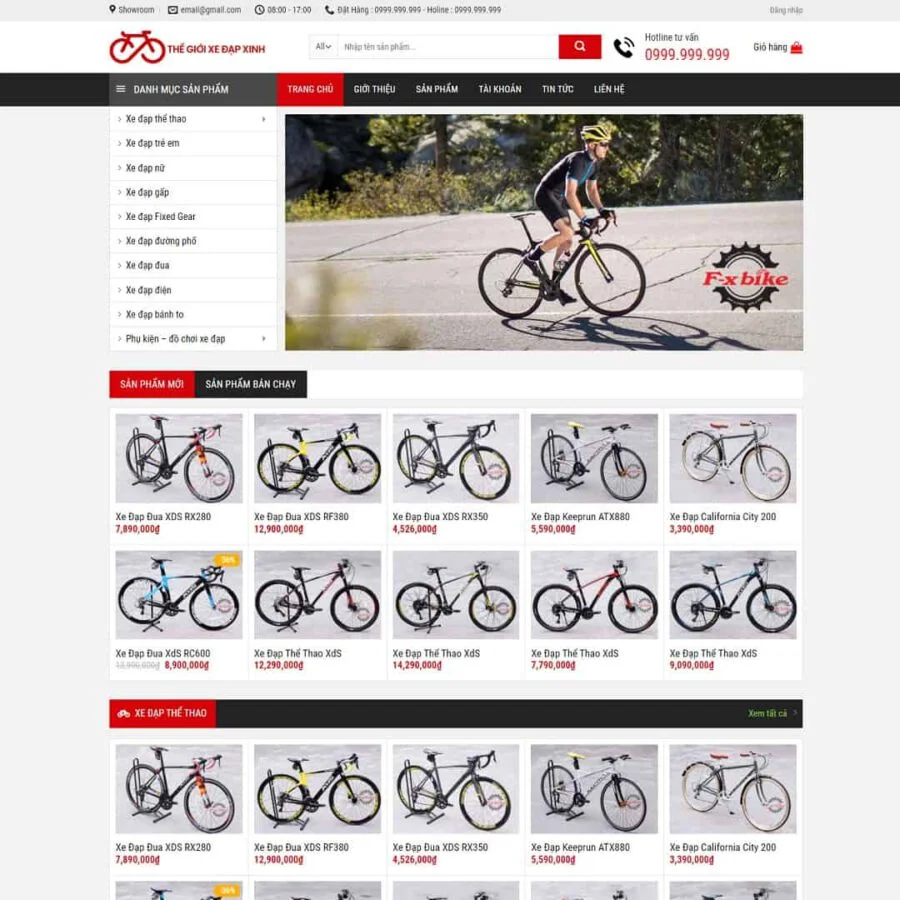 Theme WordPress cửa hàng bán xe đạp giá rẻ Theme WordPress cửa hàng bán xe đạp giá rẻ