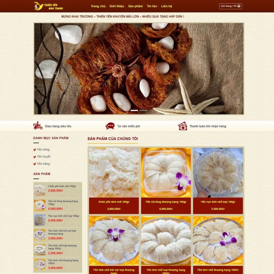 Theme WordPress bán yến sào giá rẻ Theme WordPress bán yến sào giá rẻ