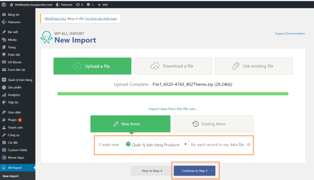 Hướng dẫn sử dụng plugin WP All Import Pro - ThemeWP.vn