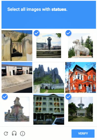 ví dụ reCAPTCHA