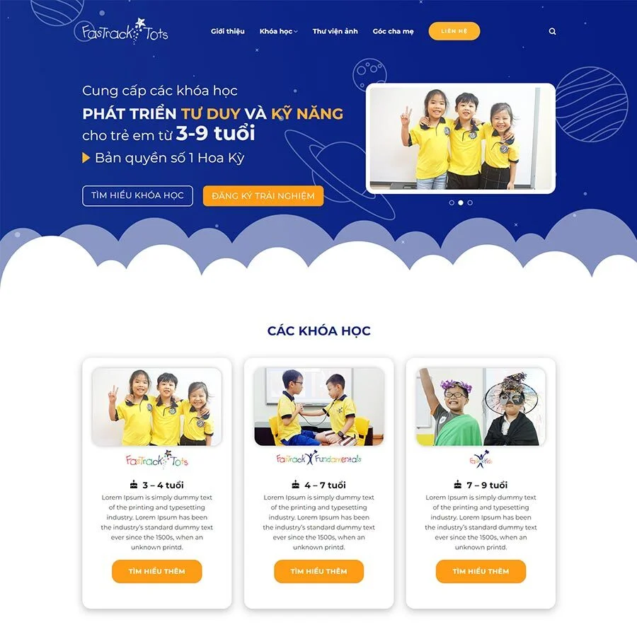 Theme WordPress khóa học cho trẻ em
