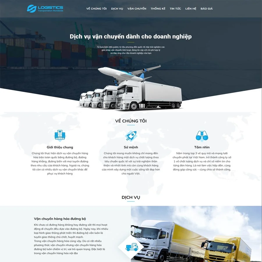 Theme WordPress công ty vận chuyển 02 giá rẻ Theme WordPress công ty vận chuyển 02 giá rẻ