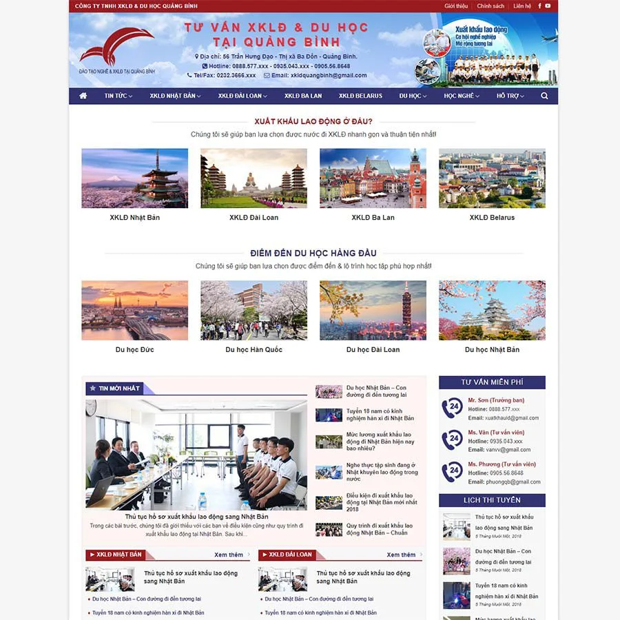 Theme WordPress xuất khẩu lao động 07 giá rẻ Theme WordPress xuất khẩu lao động 07 giá rẻ