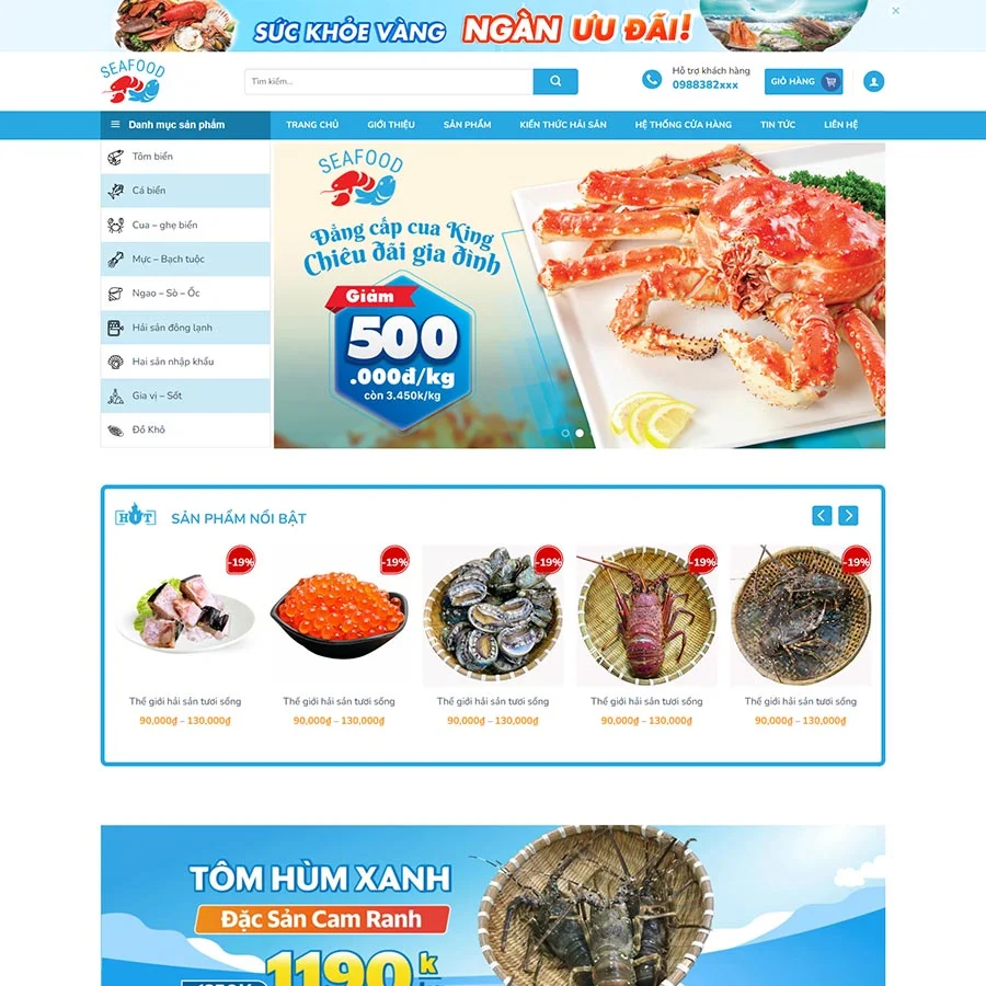 Theme WordPress bán hải sản 02 giá rẻ Theme WordPress bán hải sản 02 giá rẻ