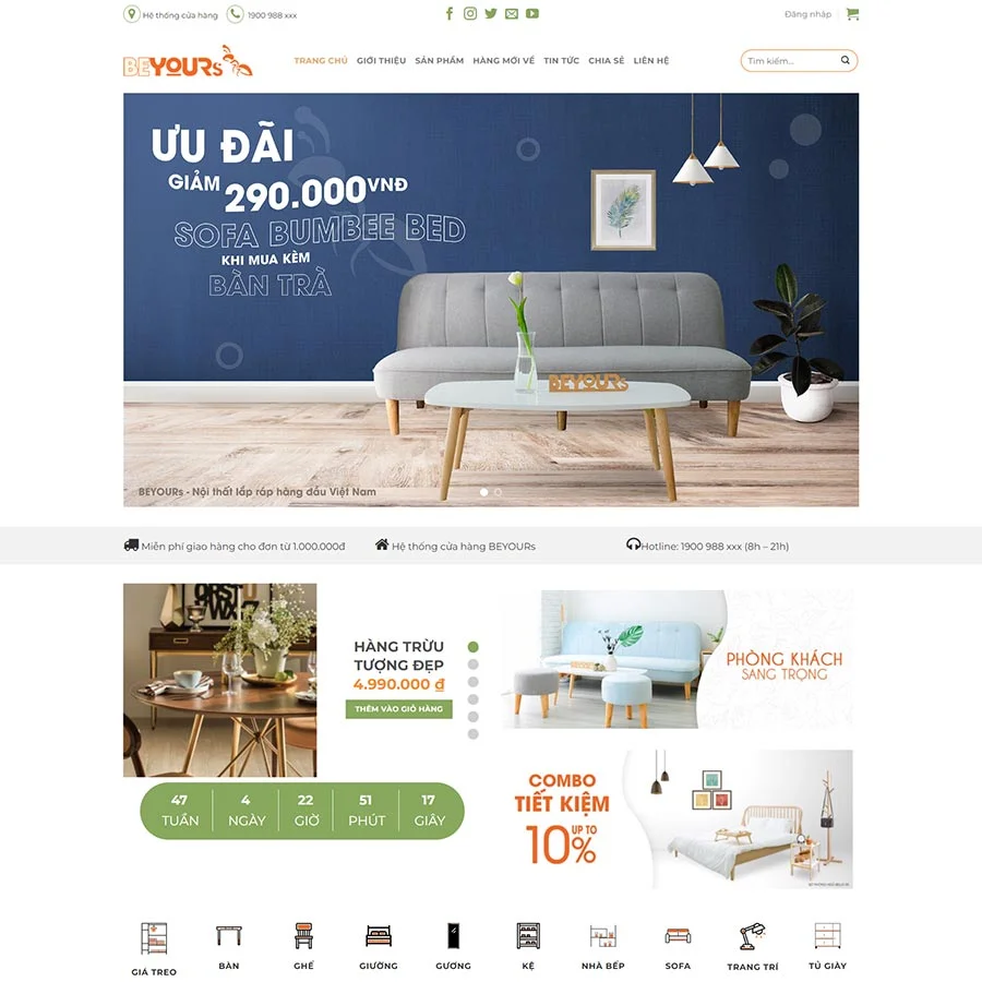 Theme WordPress nội thất 31 giá rẻ Theme WordPress nội thất 31 giá rẻ