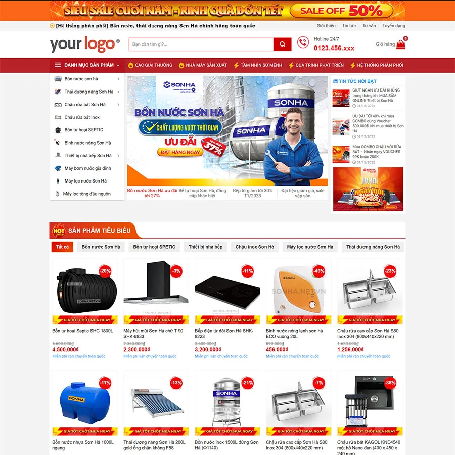 Theme WordPress bán bồn nước, đồ gia dụng giá rẻ Theme WordPress bán bồn nước, đồ gia dụng giá rẻ