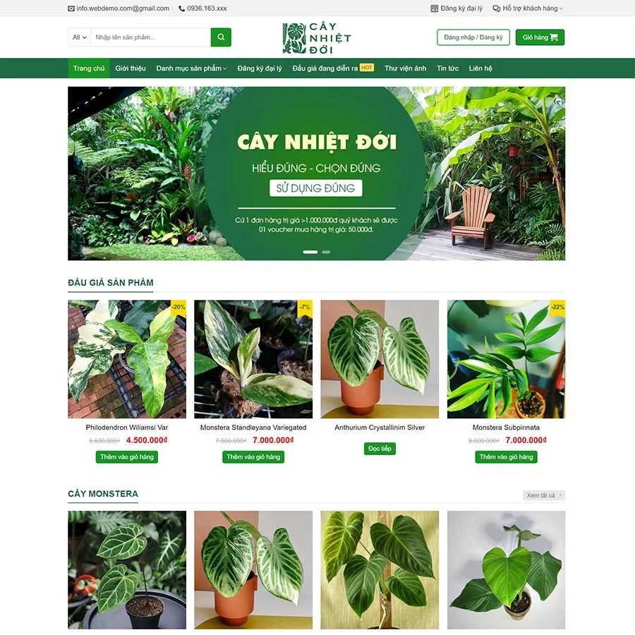 Theme WordPress bán cây xanh 02 giá rẻ Theme WordPress bán cây xanh 02 giá rẻ