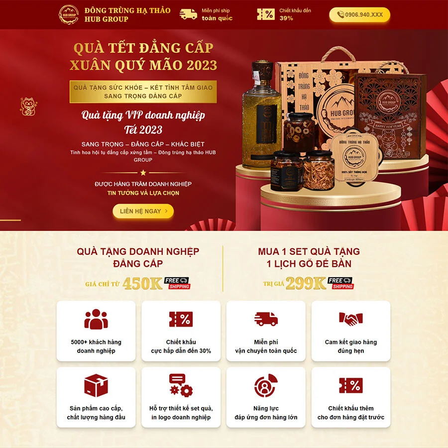 Theme WordPress landing page đông trùng hạ thảo
