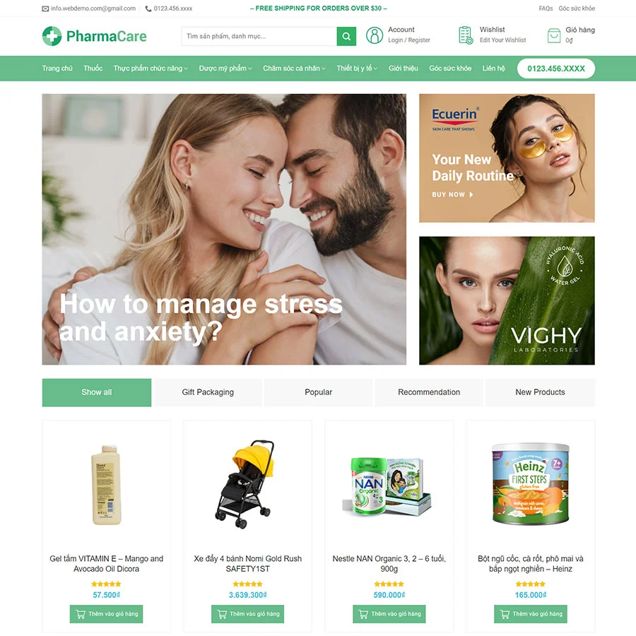 Theme WordPress nhà thuốc 03 giá rẻ Theme WordPress nhà thuốc 03 giá rẻ