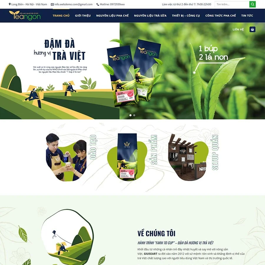 Theme wordpress bán nguyên liệu trà sữa 02