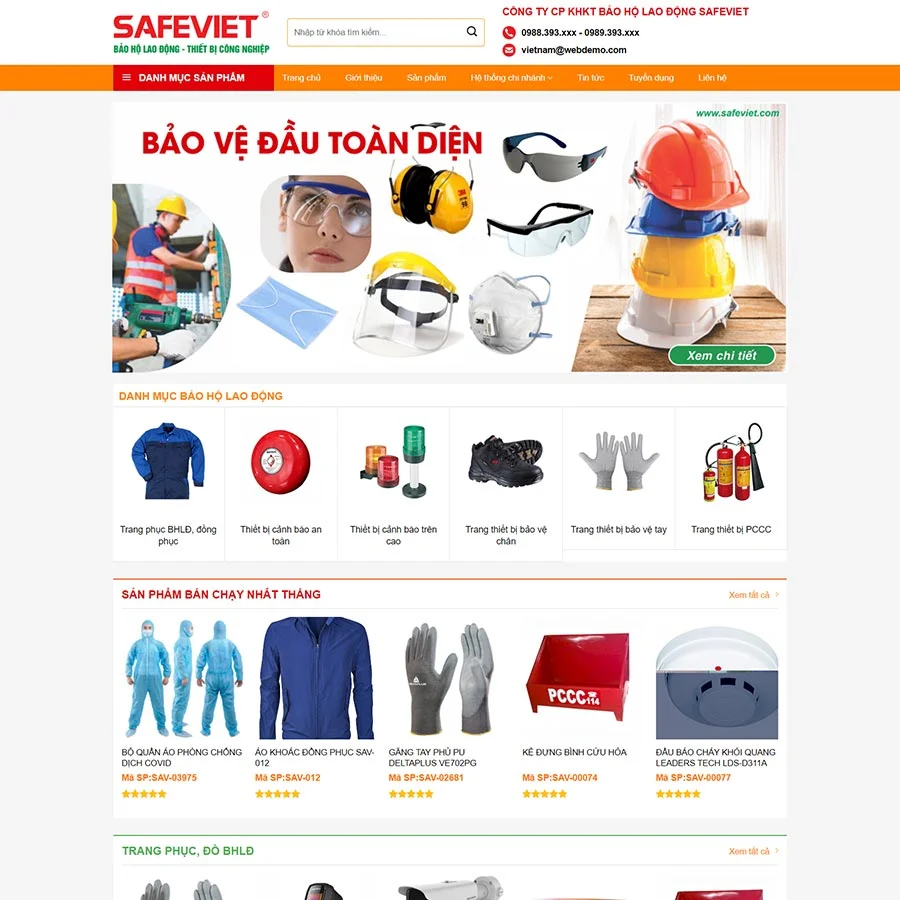Theme WordPress bán đồ bảo hộ lao động giá rẻ Theme WordPress bán đồ bảo hộ lao động giá rẻ