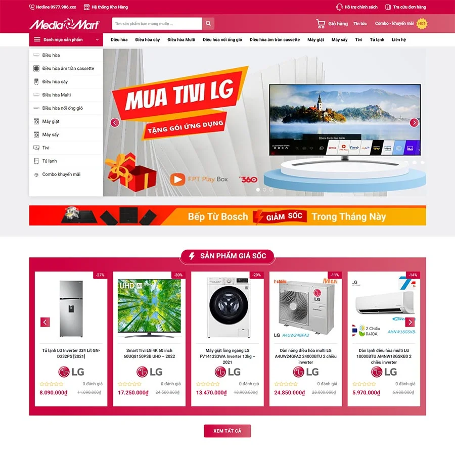 Theme WordPress điện máy 08 giá rẻ Theme WordPress điện máy 08 giá rẻ