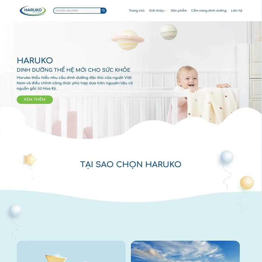 Theme WordPress bán sữa cho bé 02