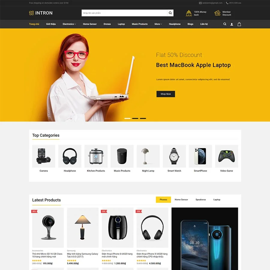 Theme WordPress bán đồ công nghệ 02 giá rẻ Theme WordPress bán đồ công nghệ 02 giá rẻ