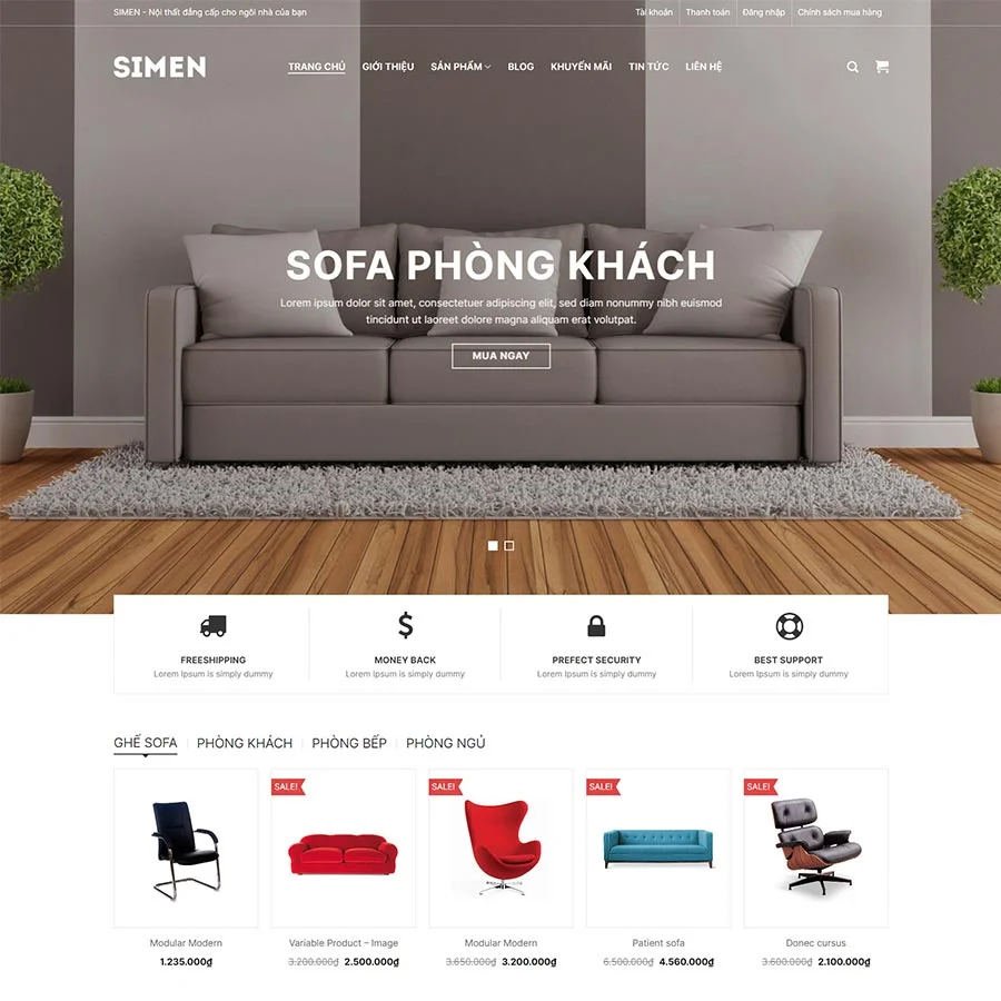 Theme WordPress nội thất 35 giá rẻ Theme WordPress nội thất 35 giá rẻ