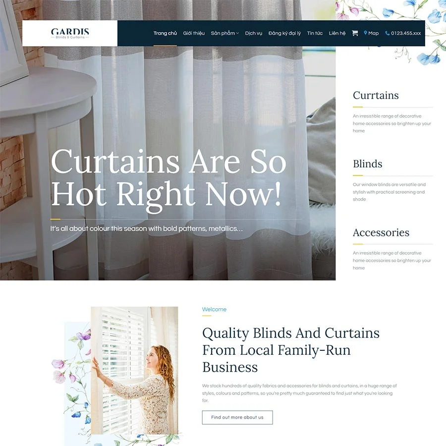Theme WordPress bán rèm cửa 02 giá rẻ Theme WordPress bán rèm cửa 02 giá rẻ