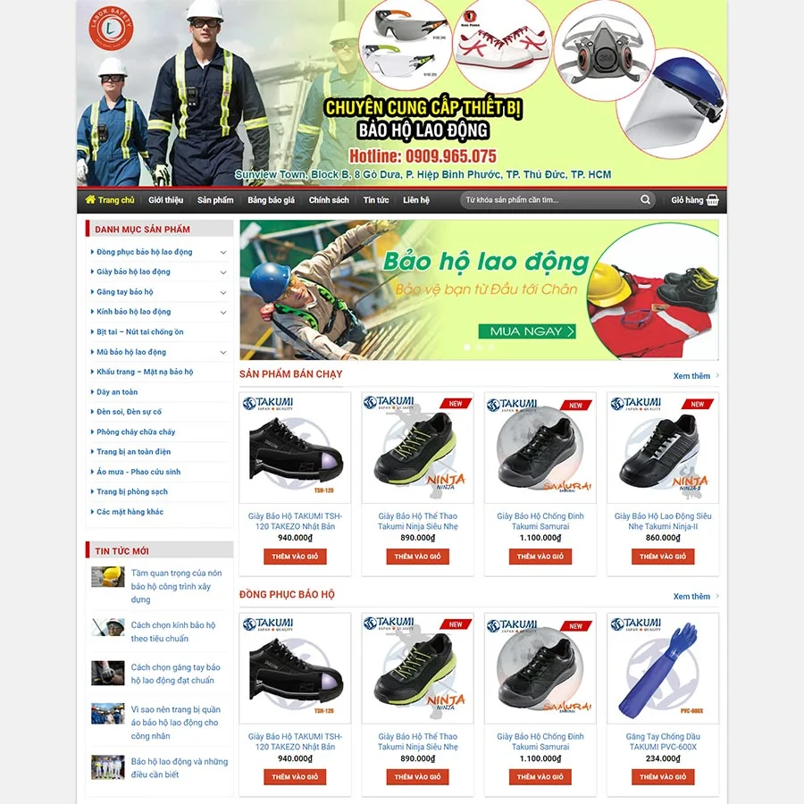 Theme WordPress bán đồ bảo hộ lao động 02 giá rẻ Theme WordPress bán đồ bảo hộ lao động 02 giá rẻ