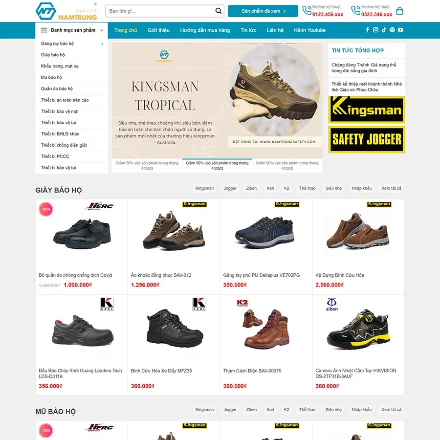 Theme WordPress bán đồ bảo hộ lao động 03 giá rẻ Theme WordPress bán đồ bảo hộ lao động 03 giá rẻ