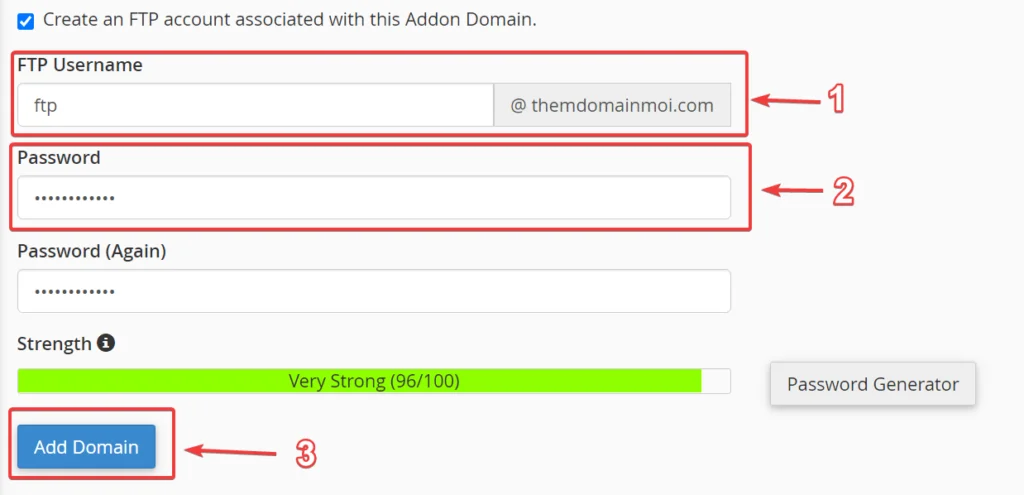 Cách thêm Addon Domains trên Hosting cPanel.