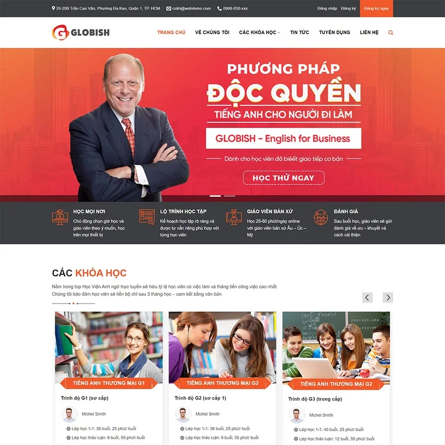 Theme WordPress trung tâm học tiếng anh 02 giá rẻ Theme WordPress trung tâm học tiếng anh 02 giá rẻ