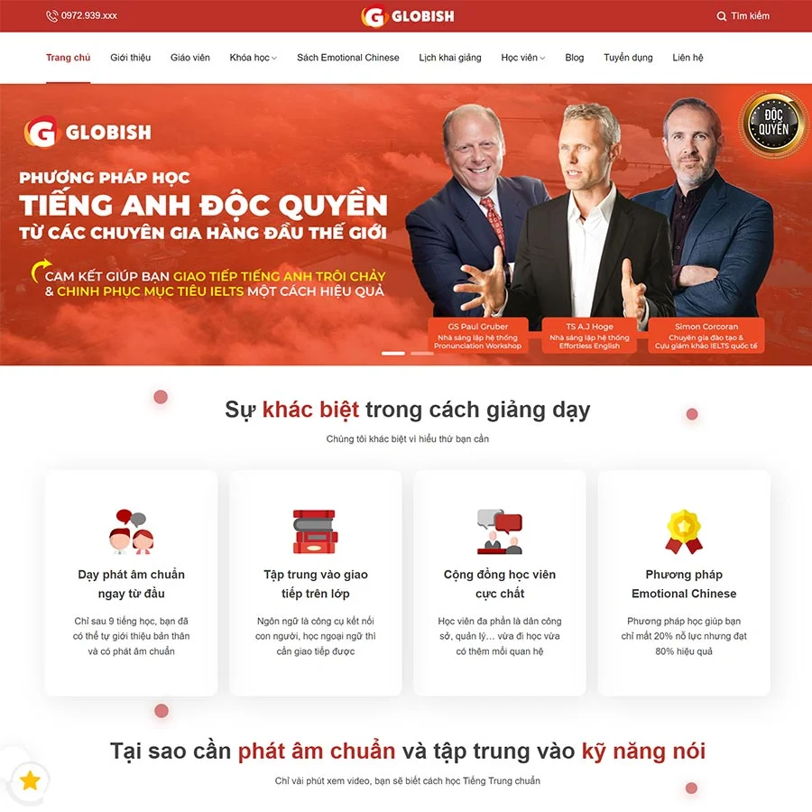 Theme WordPress trung tâm học tiếng anh 03 giá rẻ Theme WordPress trung tâm học tiếng anh 03 giá rẻ