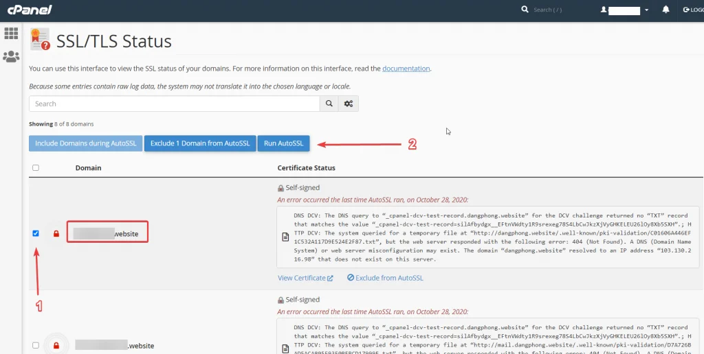 Hướng dẫn sử dụng AutoSSL trên cPanel