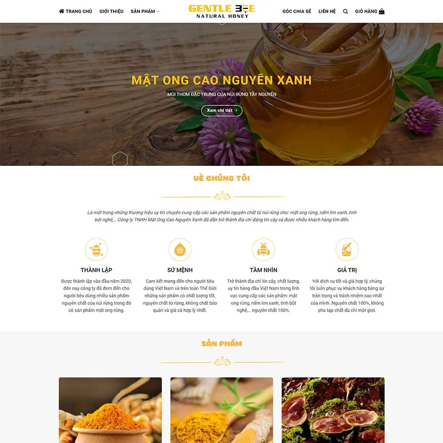 Theme WordPress bán mật ong 03 giá rẻ