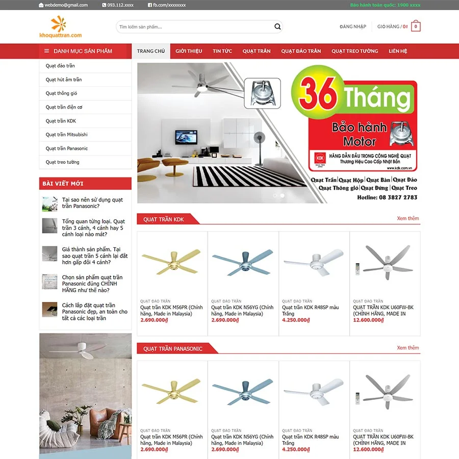 Theme WordPress bán quạt trần giá rẻ Theme WordPress bán quạt trần giá rẻ