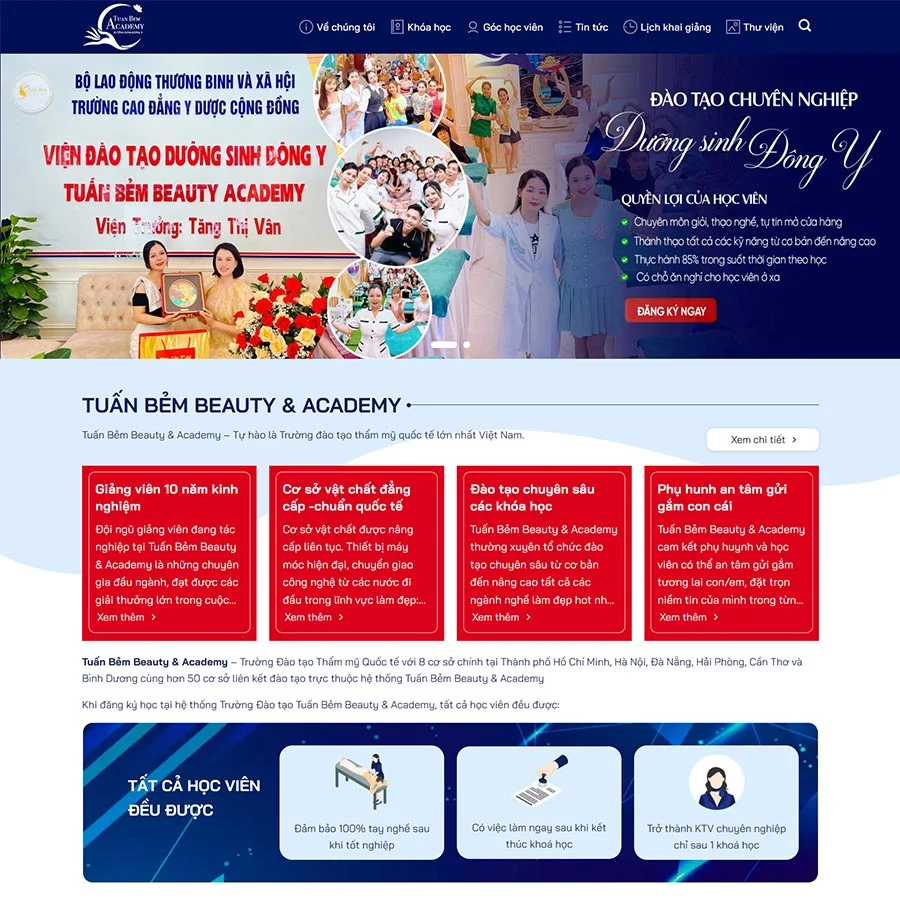 Theme WordPress đào tạo thẩm mỹ 03 giá rẻ Theme WordPress đào tạo thẩm mỹ 03 giá rẻ