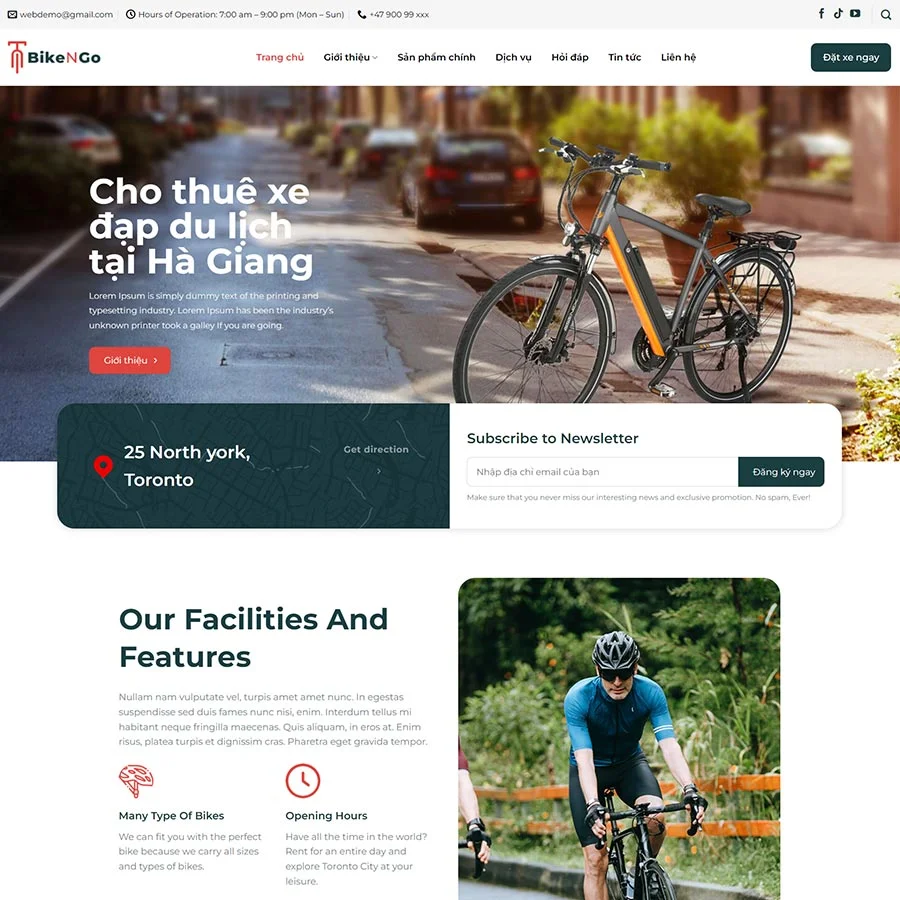 Theme WordPress cho thuê xe đạp giá rẻ Theme WordPress cho thuê xe đạp giá rẻ