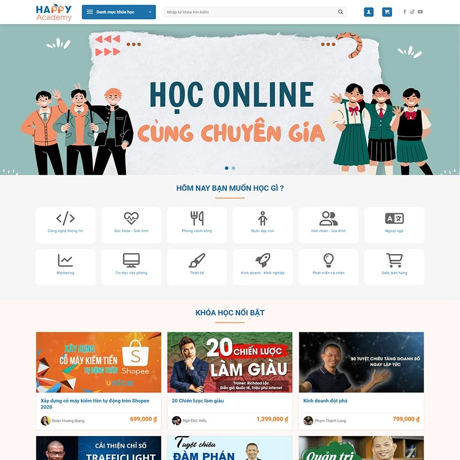 Theme WordPress bán khóa học giá rẻ Theme WordPress bán khóa học giá rẻ