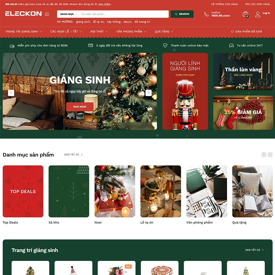 Theme WordPress Elementor bán đồ trang trí, quà tặng giá rẻ