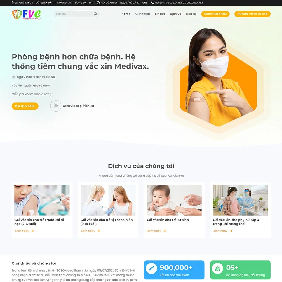 Theme WordPress trung tâm tiêm chủng vắc xin giá rẻ Theme WordPress trung tâm tiêm chủng vắc xin giá rẻ