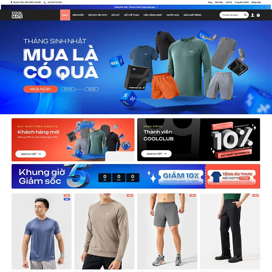 Shop quần áo giống Coolmate