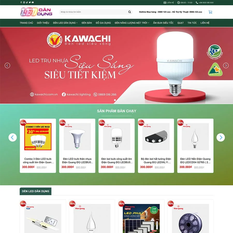 Theme WordPress bán đèn led, thiết bị điện giá rẻ Theme WordPress bán đèn led, thiết bị điện giá rẻ