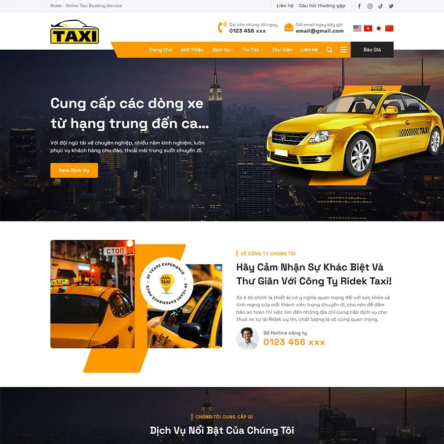Theme WordPress dịch vụ thuê xe taxi 06 giá rẻ Theme WordPress dịch vụ thuê xe taxi 06 giá rẻ
