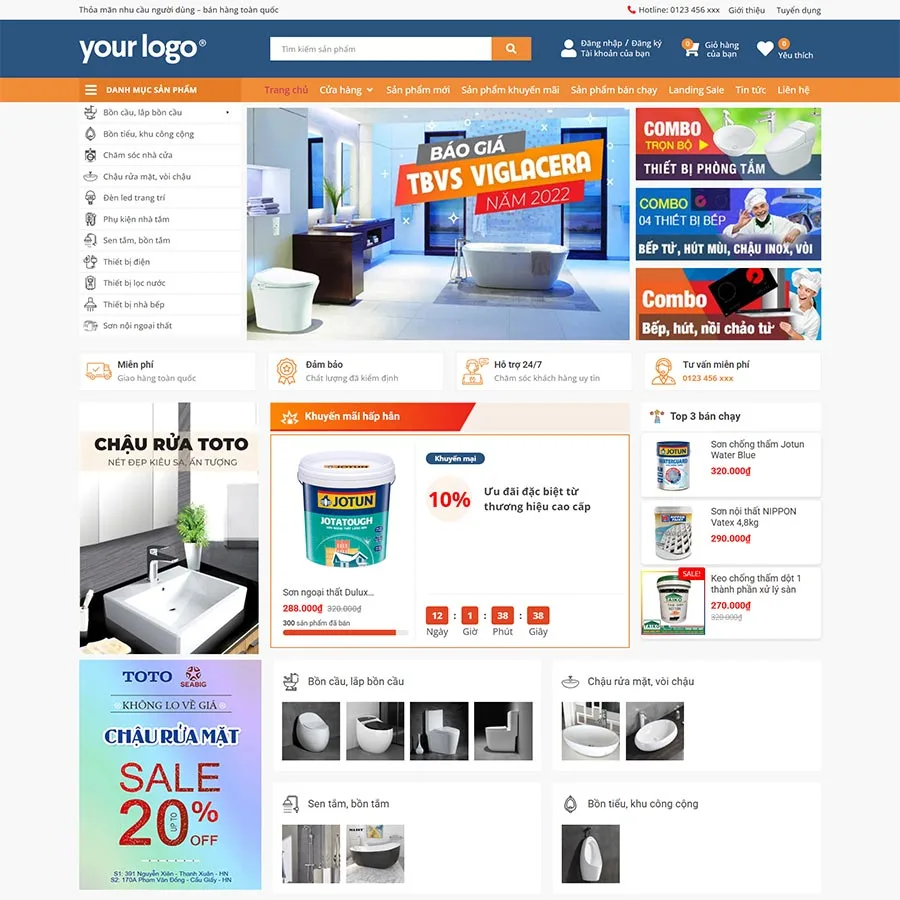Theme WordPress Elementor bán thiết bị vệ sinh giá rẻ Theme WordPress Elementor bán thiết bị vệ sinh giá rẻ